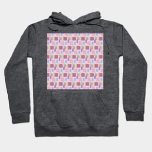 Pink Abstract Round Squares Pattern Hoodie